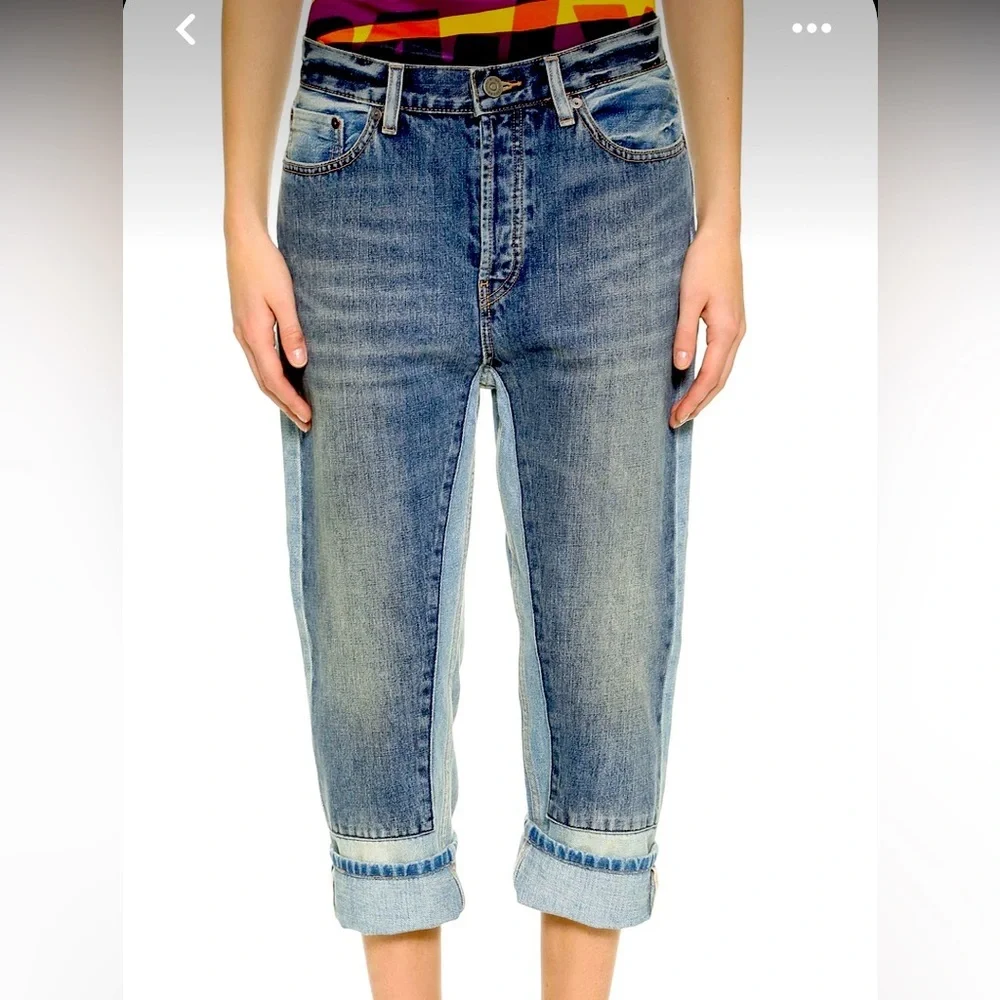 Marc Jacobs RARE big jeans DOUBLE TROUBLE denim sz 27 oversized selvege 32 waist - Picture 2 of 12